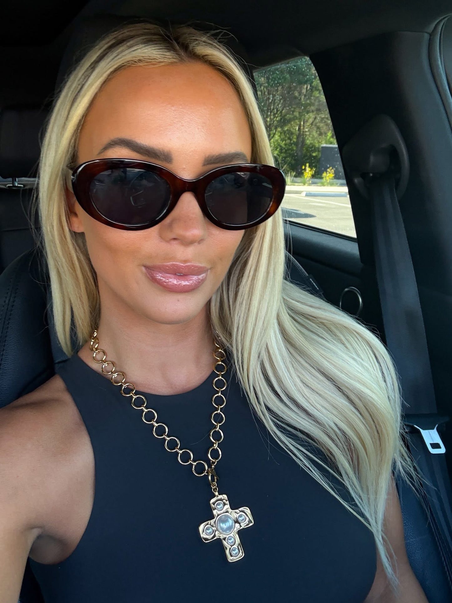 ChanSuttPearls Gold Cross Necklace Preorder