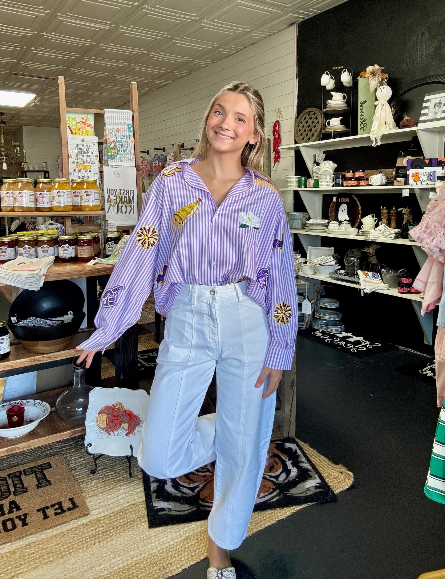 Licensed LSU Mini Icon Button Up
