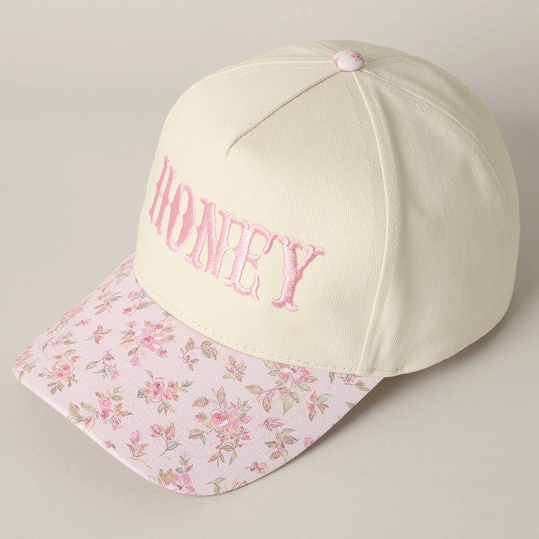HONEY Embroidered Floral Two-Tone Hat Preorder
