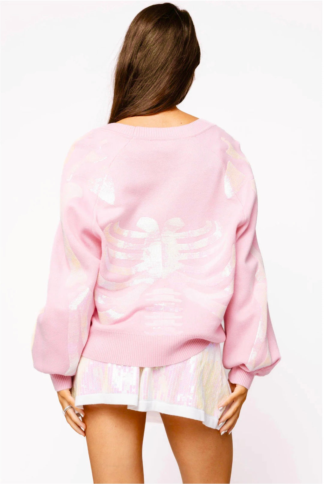 Light Pink Skeleton Cardigan