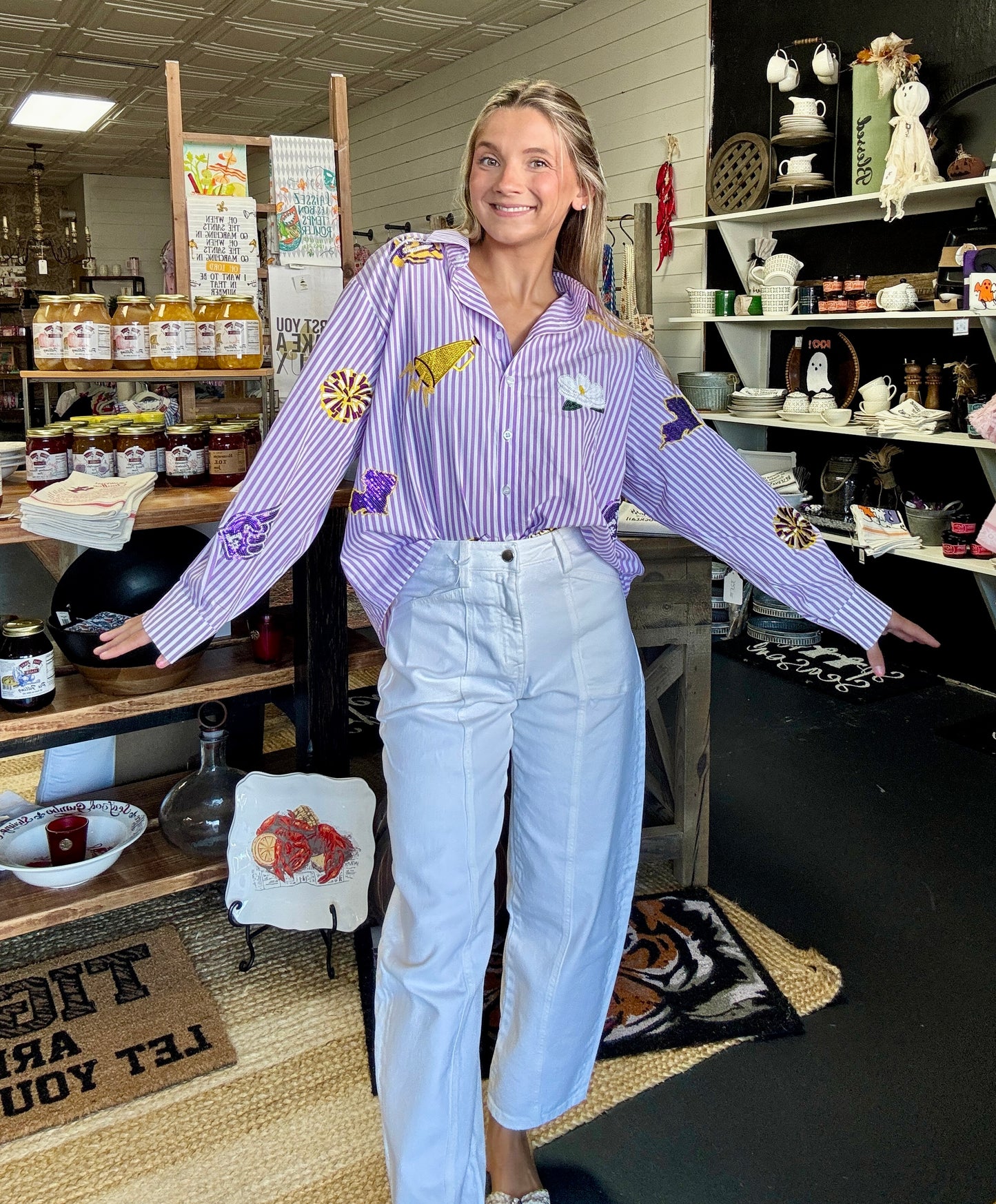Licensed LSU Mini Icon Button Up