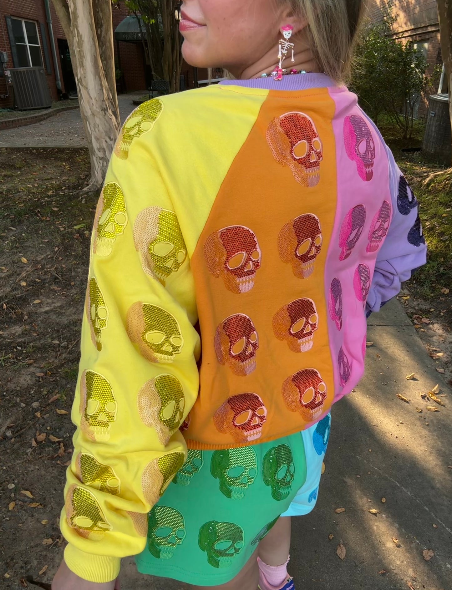 Multi Skull Colorblock Shorts