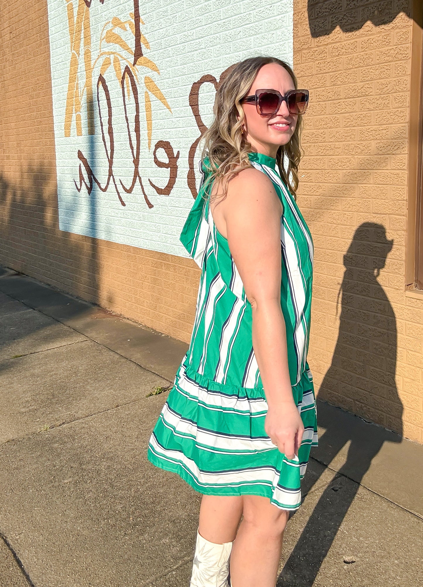 Emerald Envy Stripes Dress