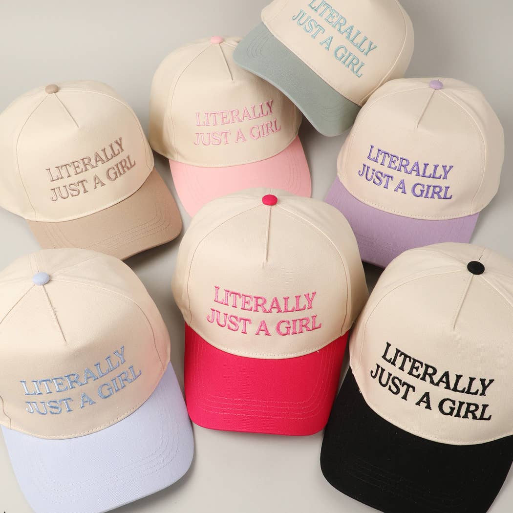 Literally Just A Girl Embroidered Lavender Hat Preorder