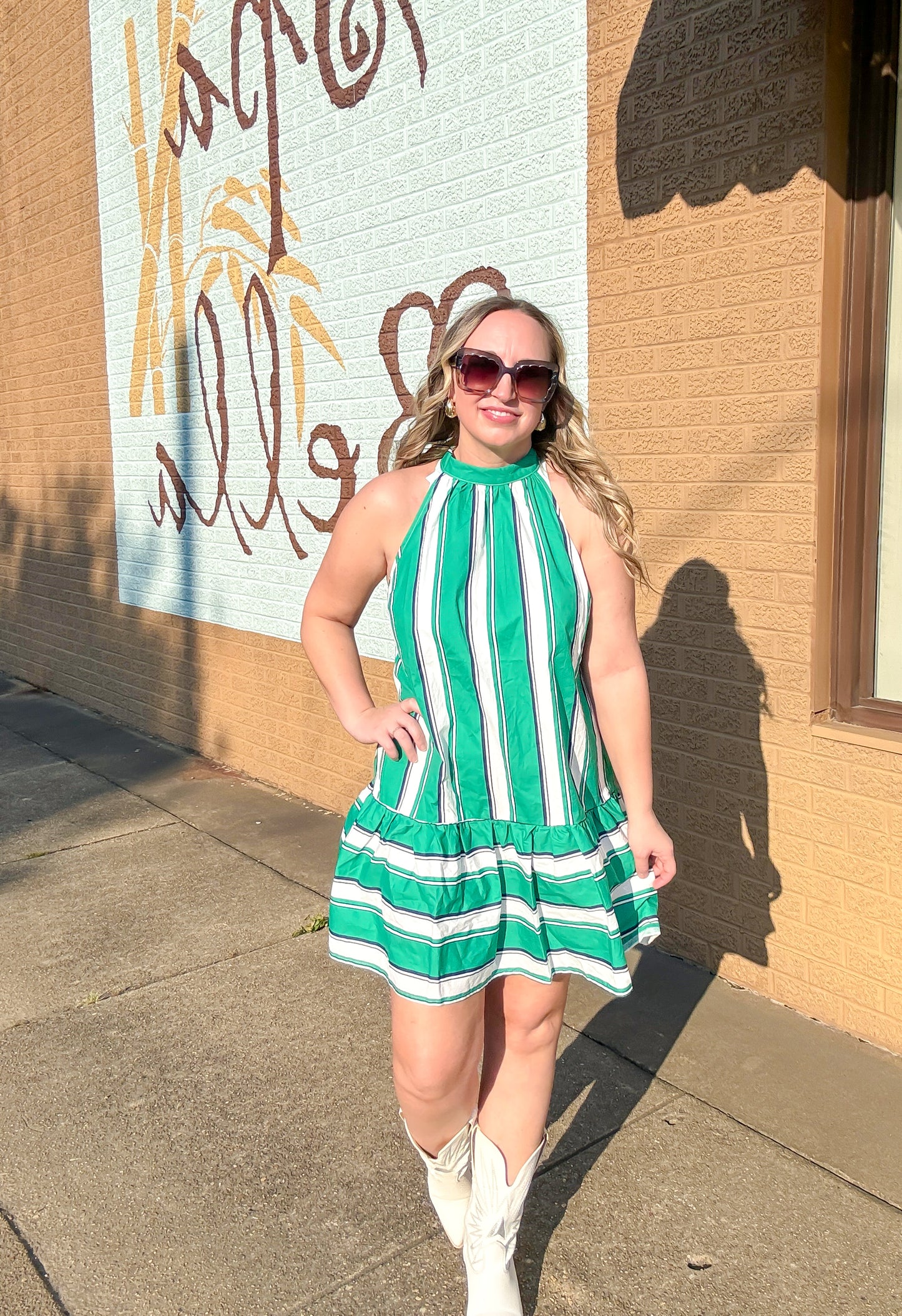 Emerald Envy Stripes Dress