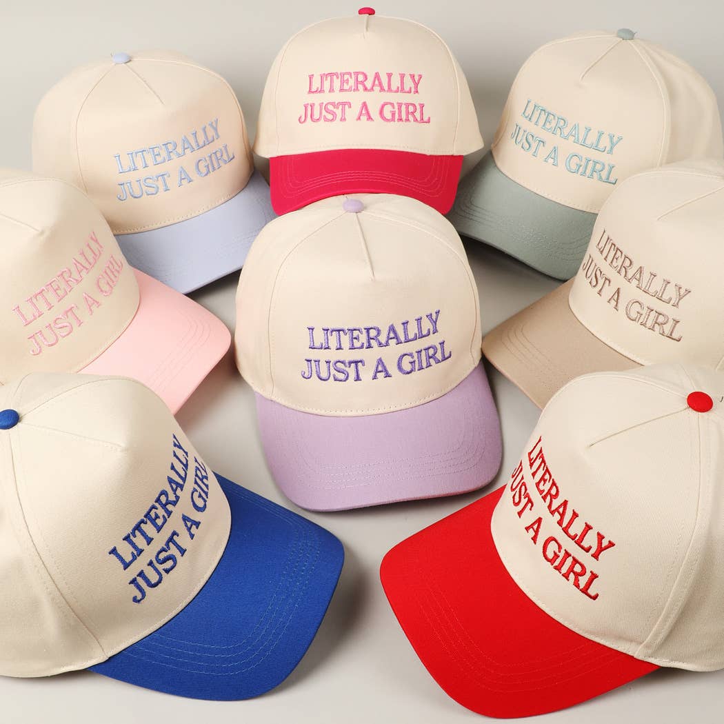 Literally Just A Girl Embroidered Lavender Hat Preorder