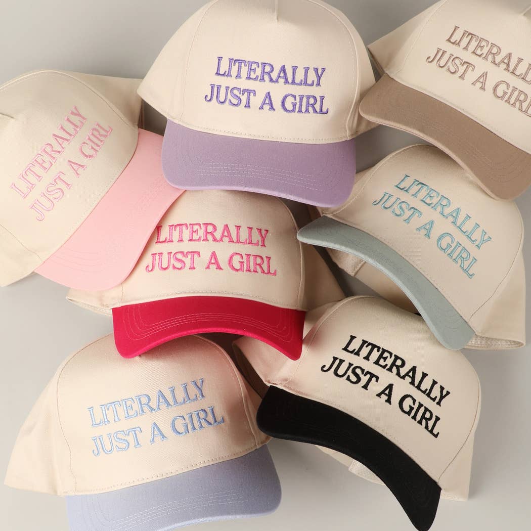 Literally Just A Girl Embroidered Lavender Hat Preorder