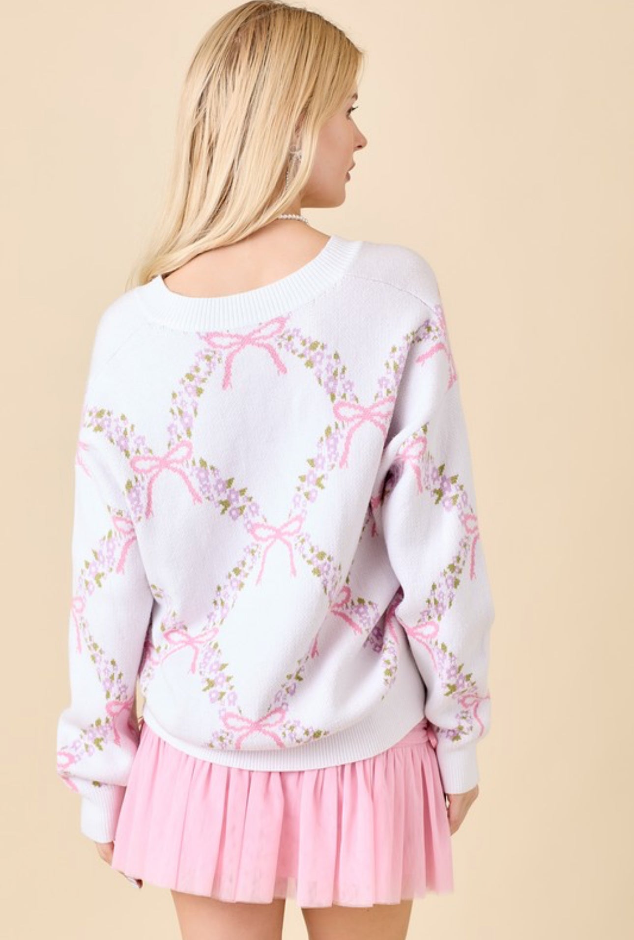 Pink bow sweater
