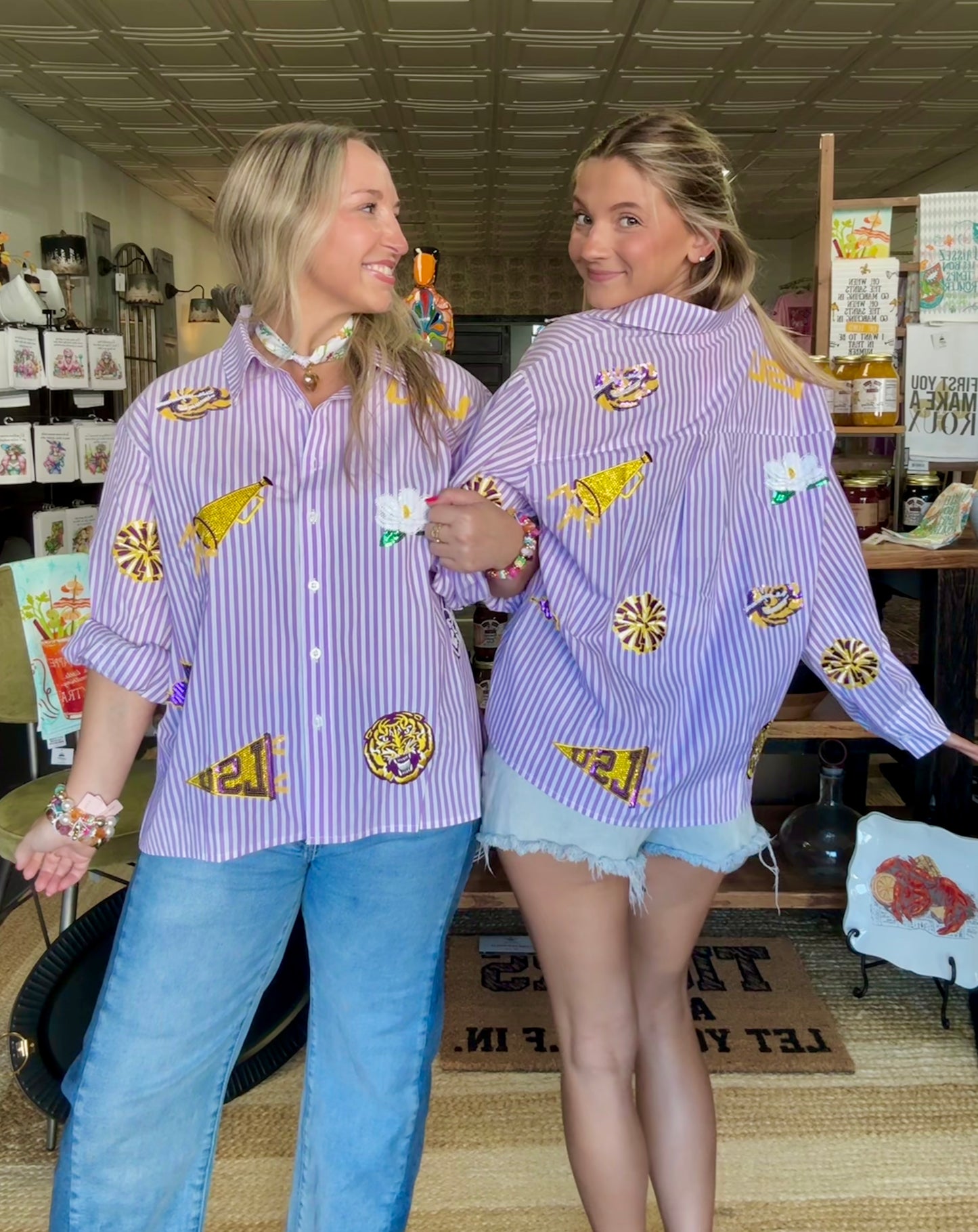 Licensed LSU Mini Icon Button Up
