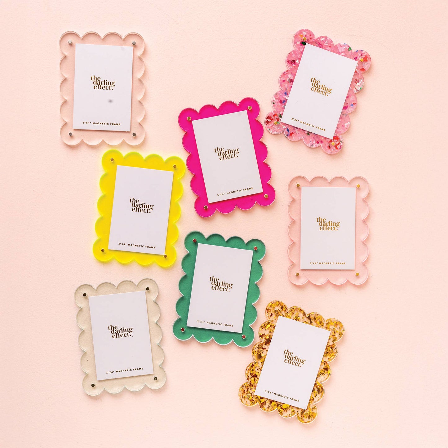Mini Acrylic Picture Frame Magnet-Neon Yellow