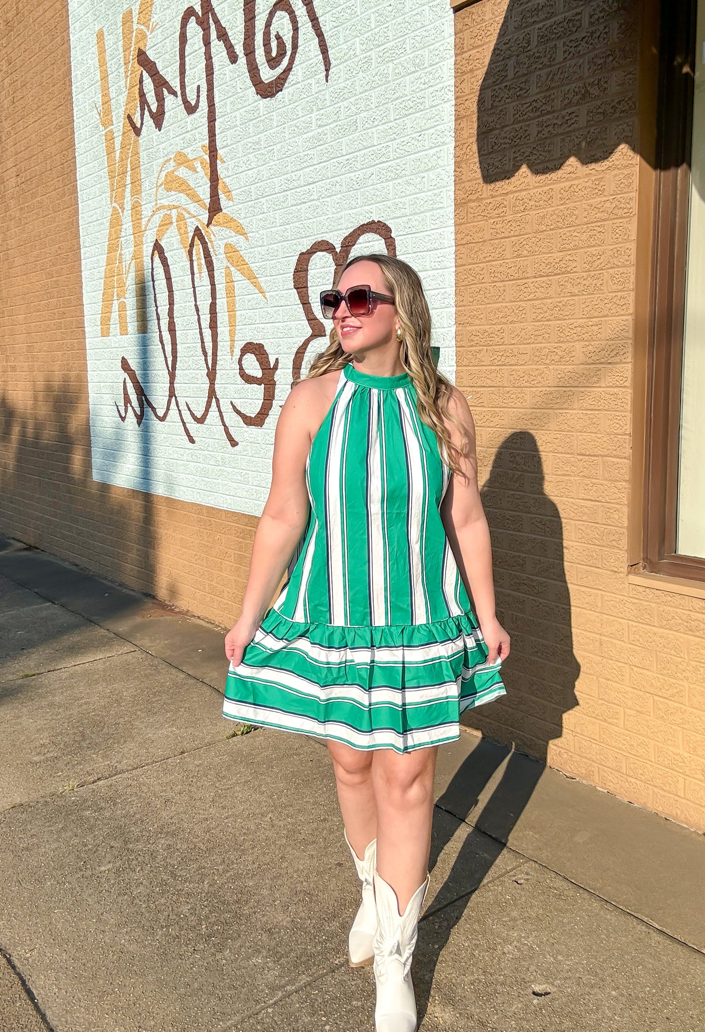 Emerald Envy Stripes Dress