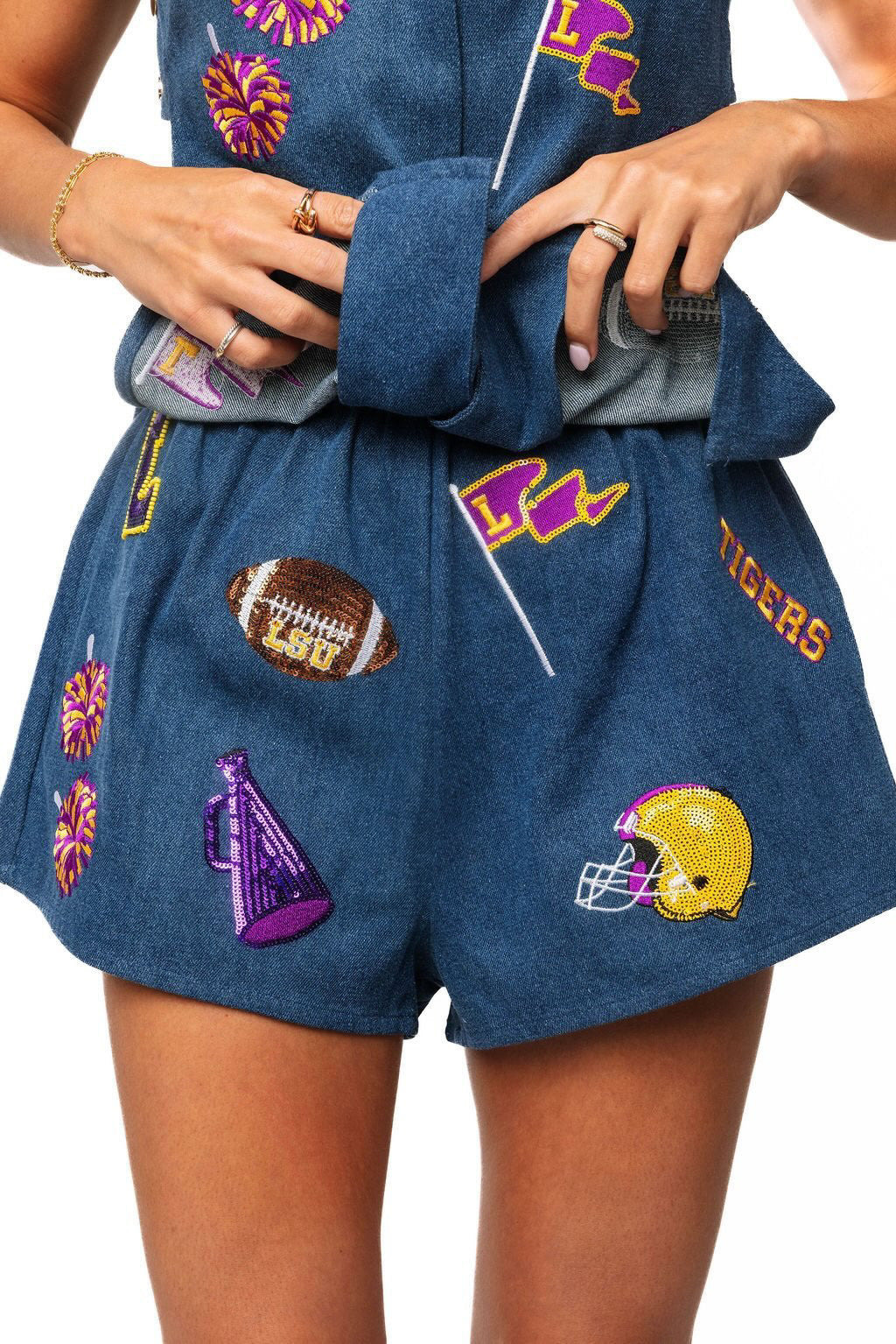 LSU Licensed Denim Gameday Icon Shorts Preorder
