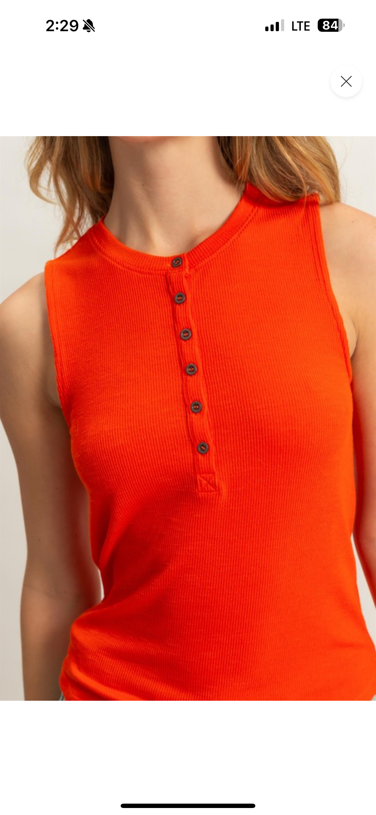 Tomato Ribbed Tank