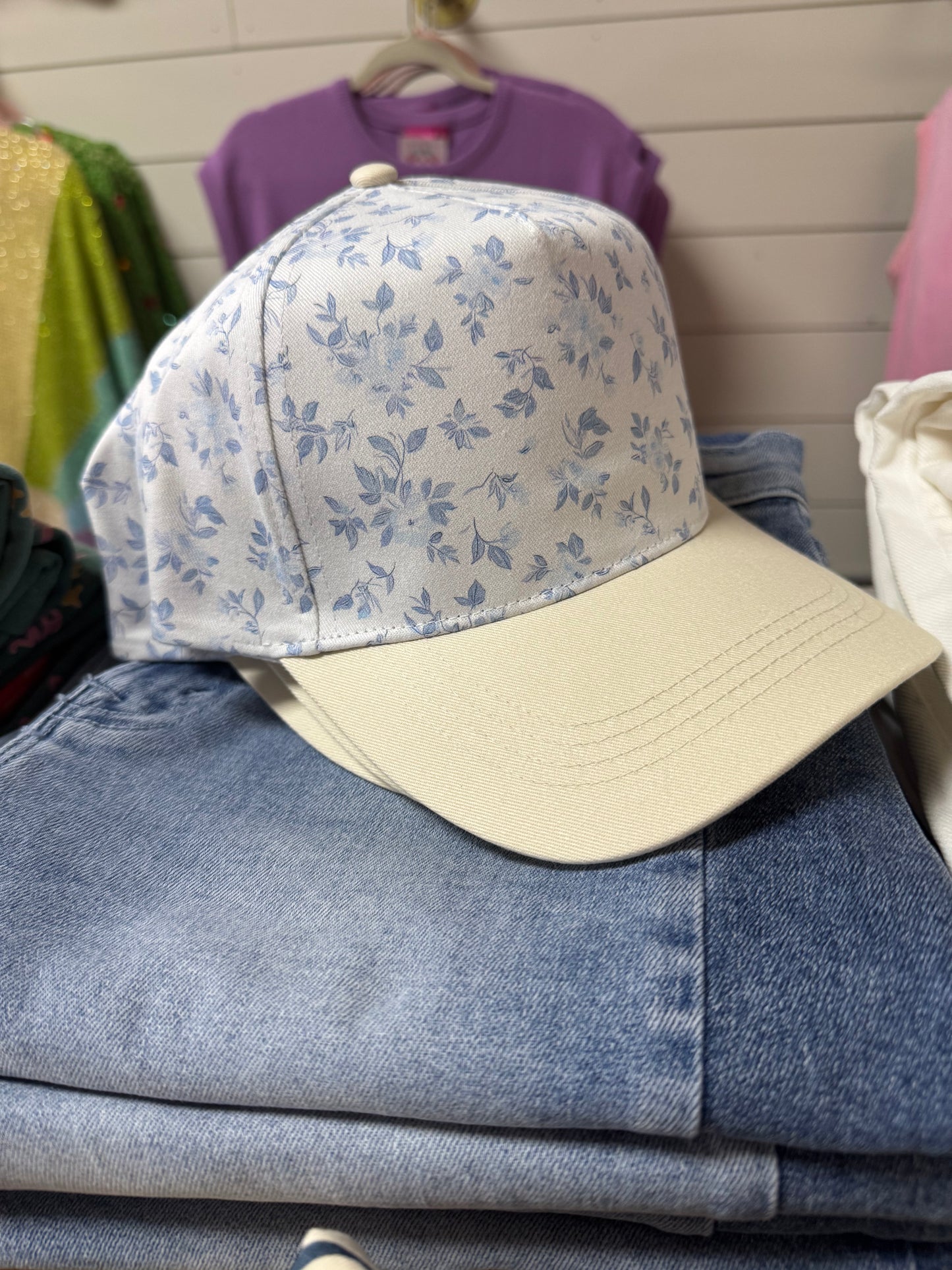 Blue Floral hat