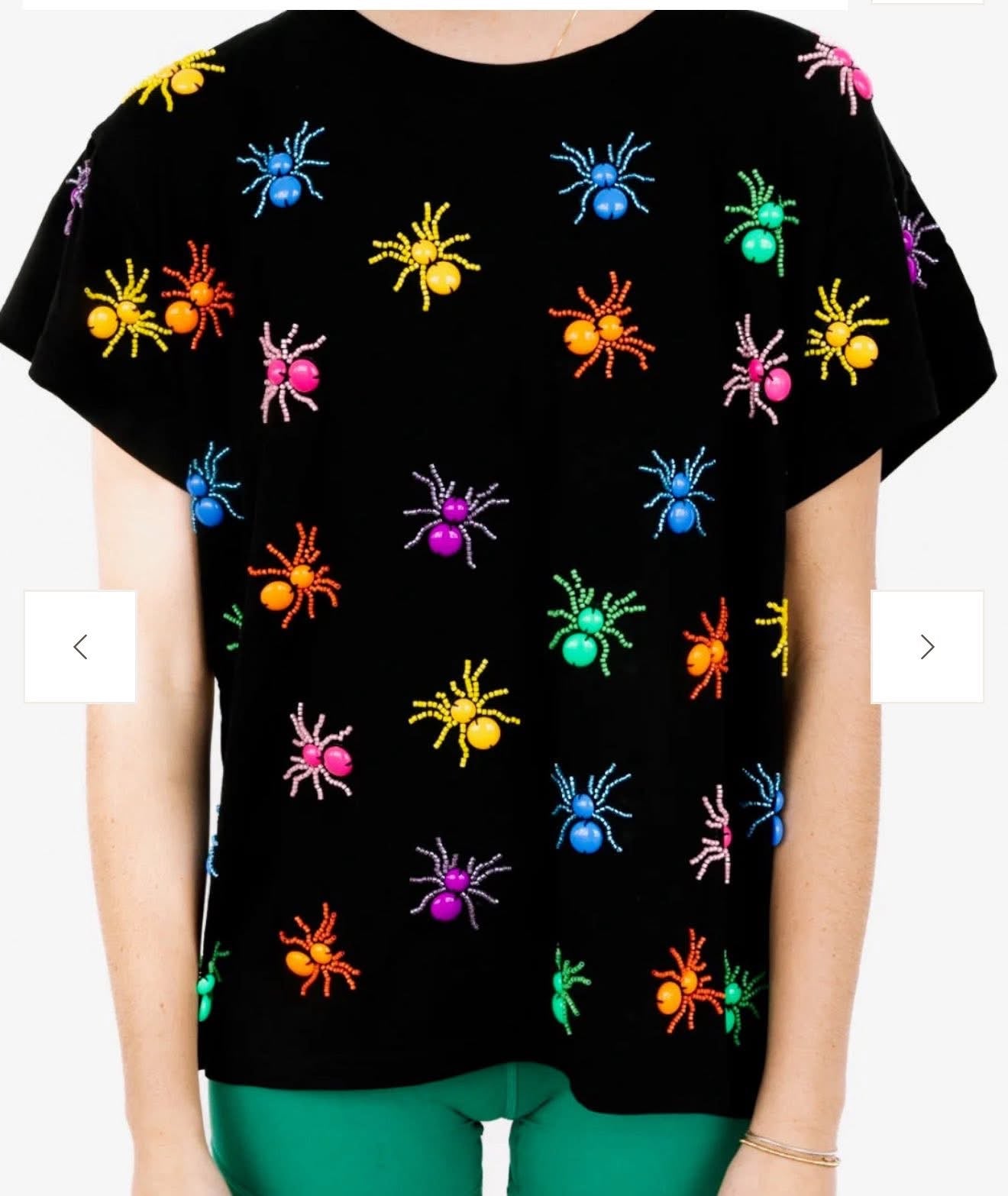 Black Multi Spider Tee