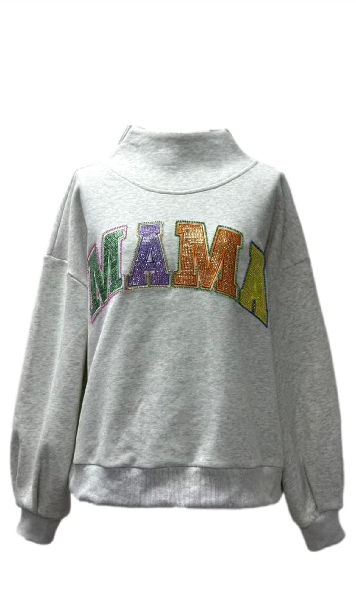 Gray Mama Mockneck