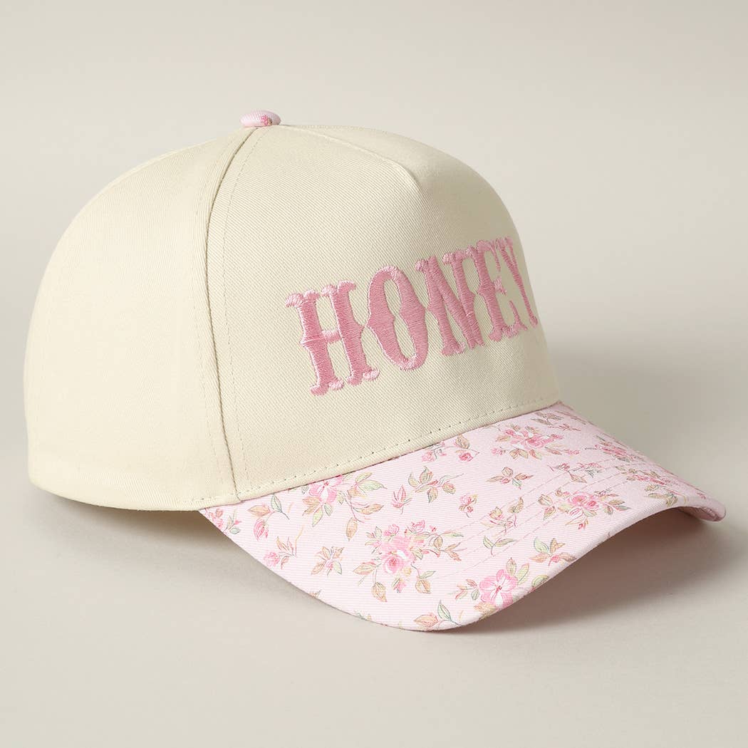 HONEY Embroidered Floral Two-Tone Hat Preorder