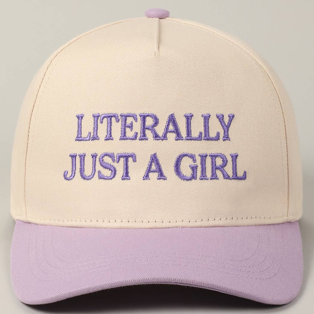 Literally Just A Girl Embroidered Lavender Hat Preorder