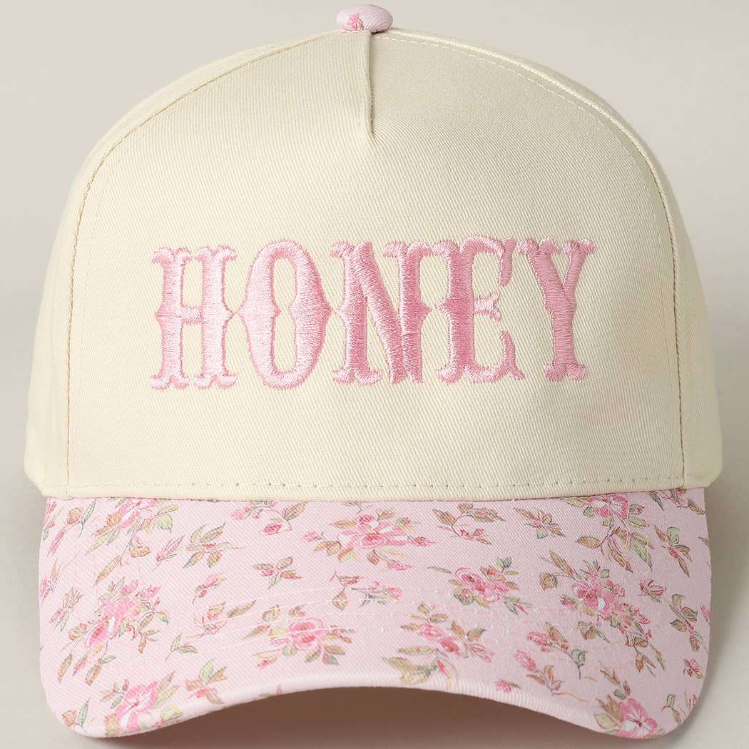 HONEY Embroidered Floral Two-Tone Hat Preorder