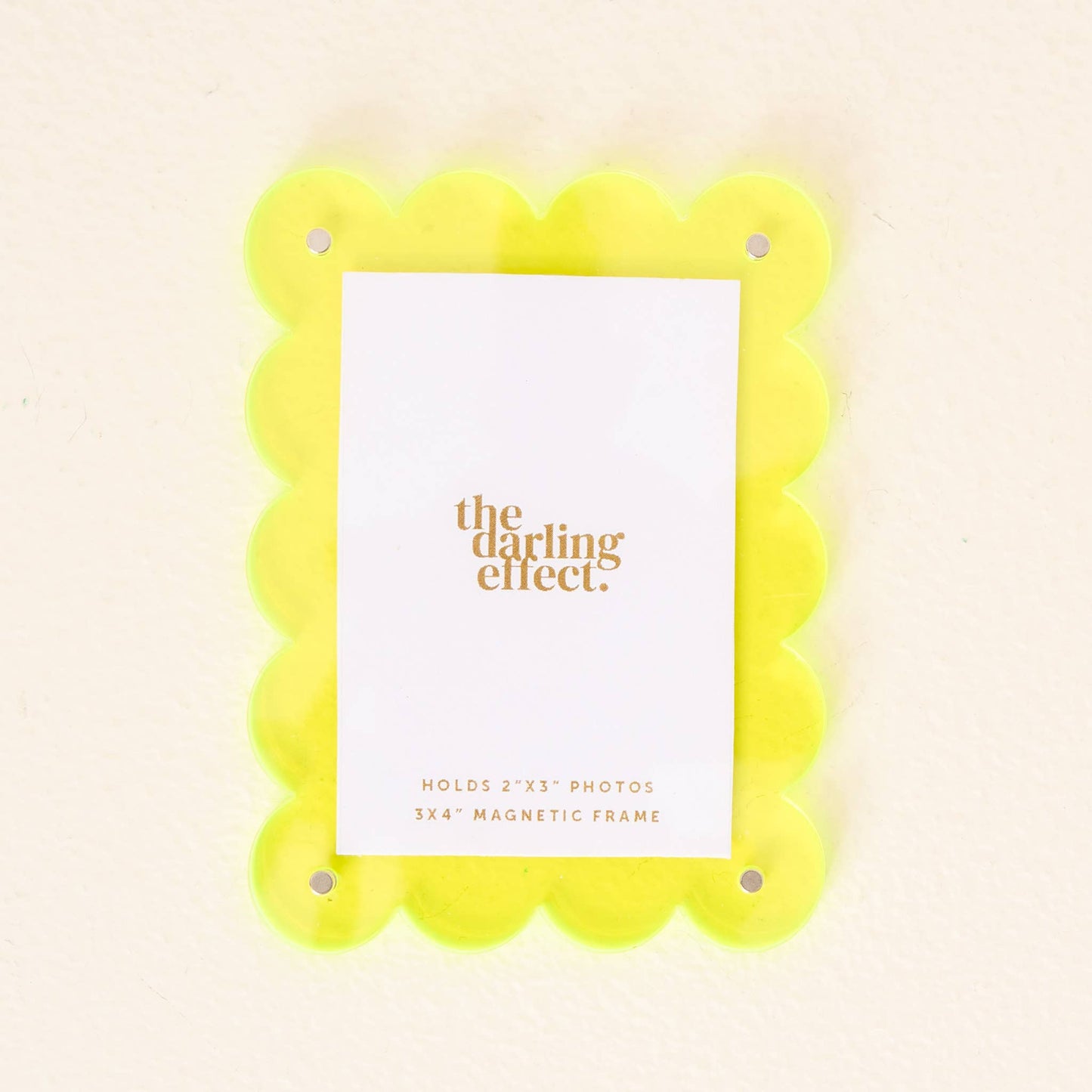 Mini Acrylic Picture Frame Magnet-Neon Yellow