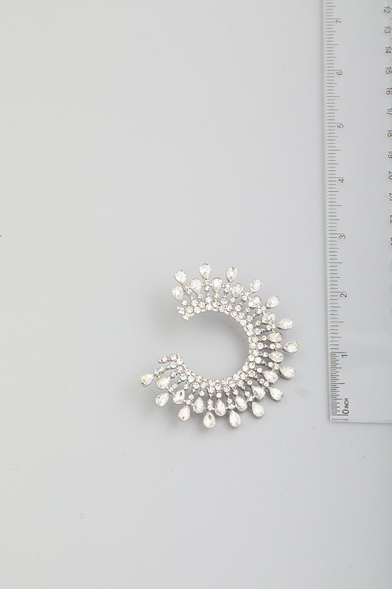 Pave Rhinestone Circle Post Earrings