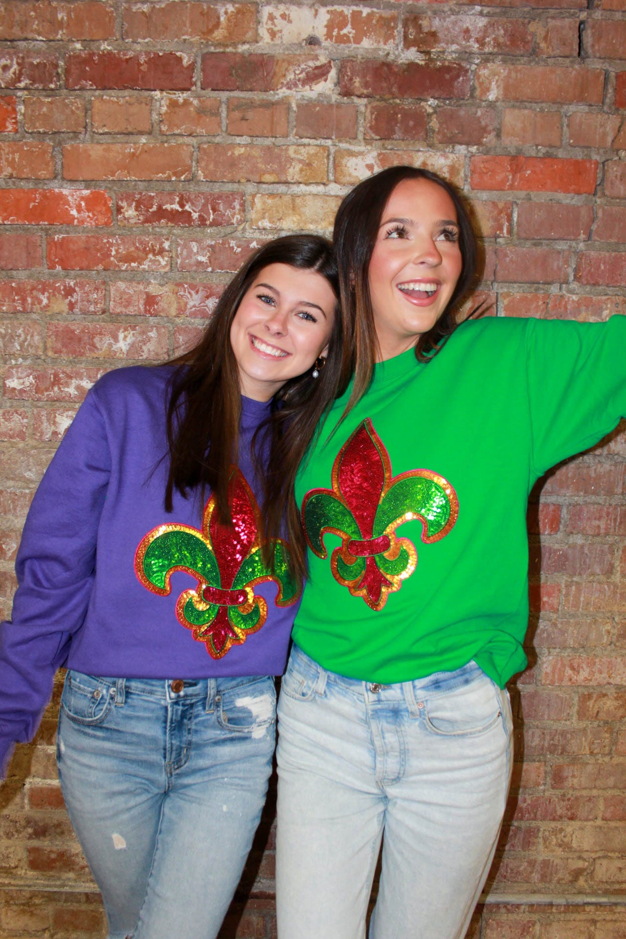 Fleur de Lis Sequin Sweatshirt