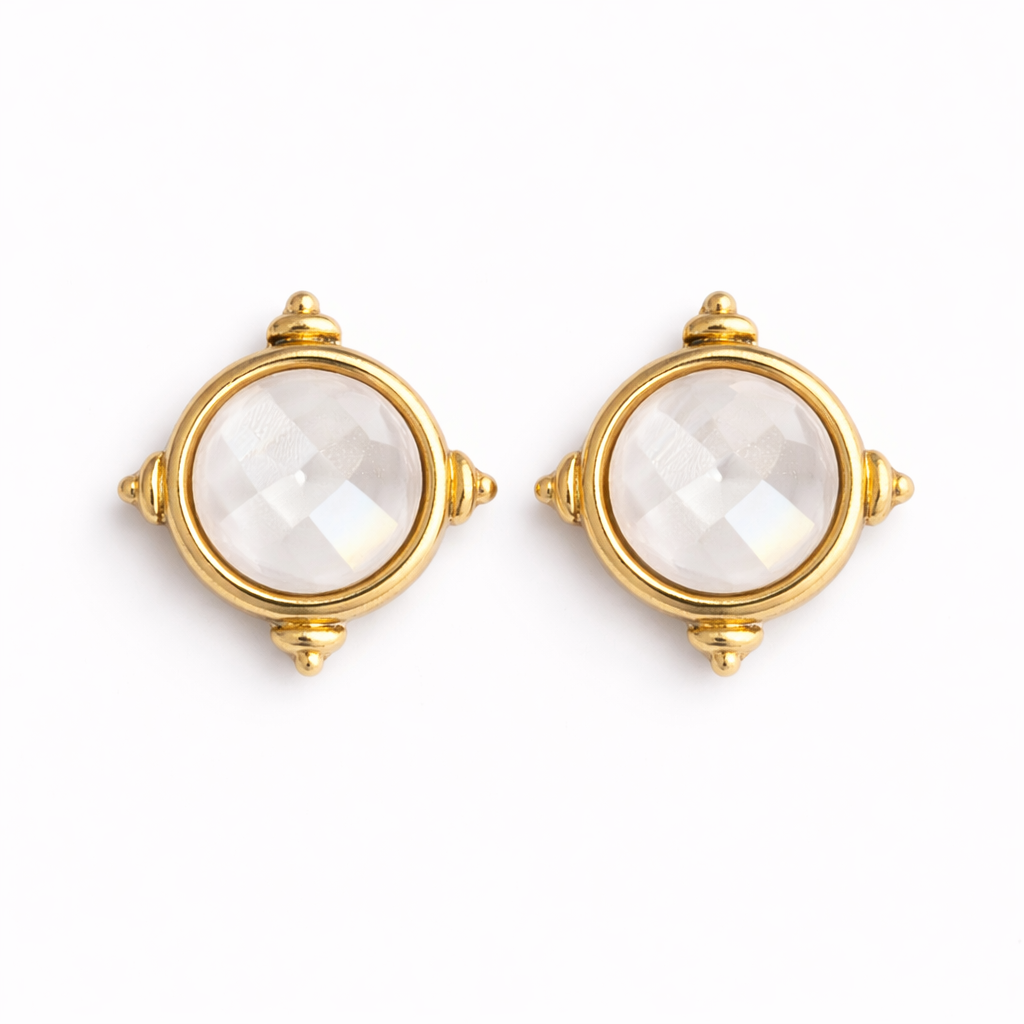 Southern Bloom Collection - Belle Stud Earrings Cream