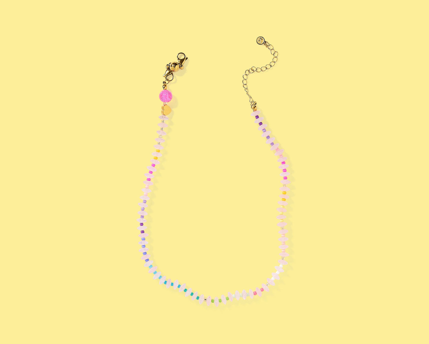 Maren Light Pink + Multi-Colored Beaded Necklace
