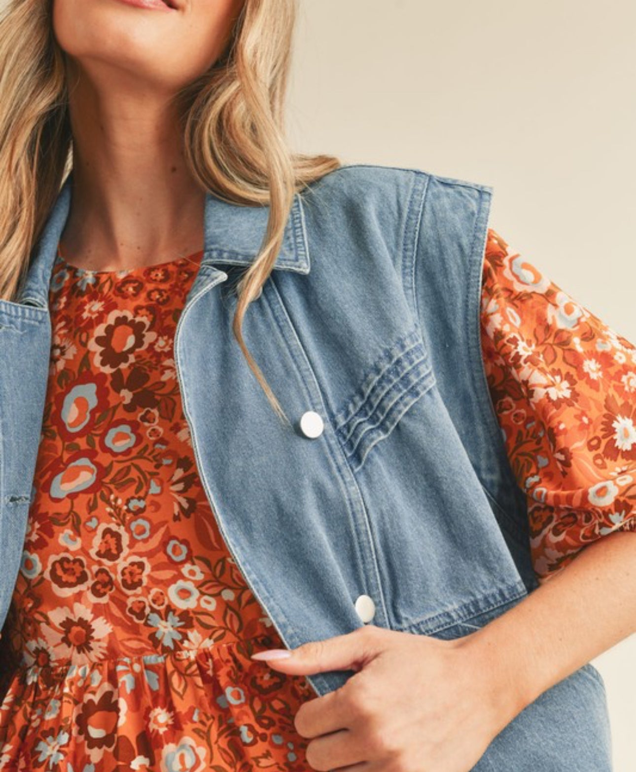 Oversized Denim Vest