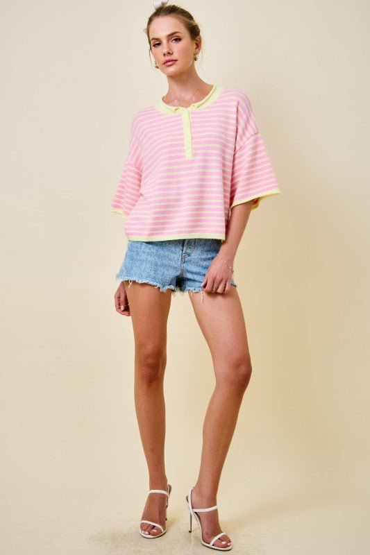 Pink Lemonade Henley
