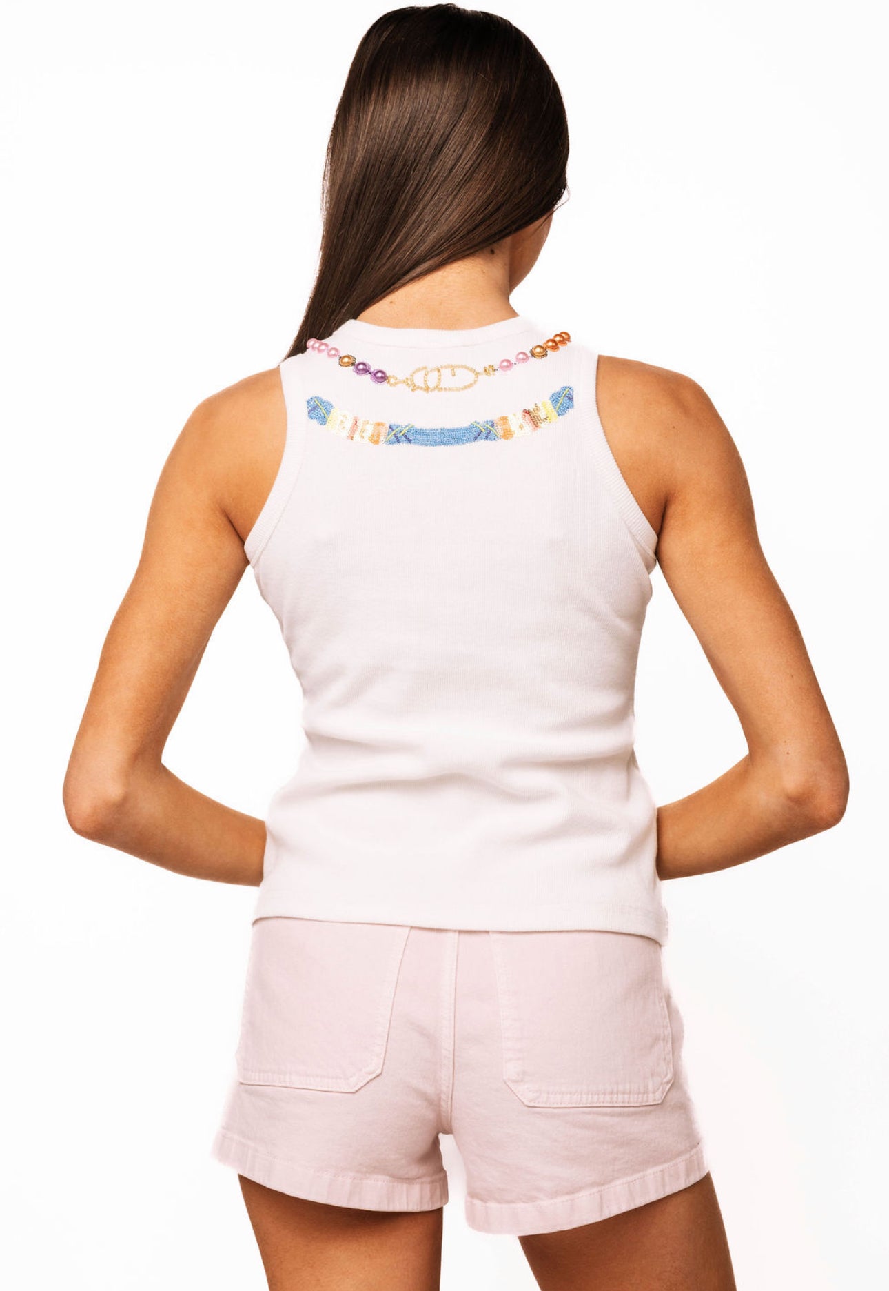 White Rainbow Charm Tank