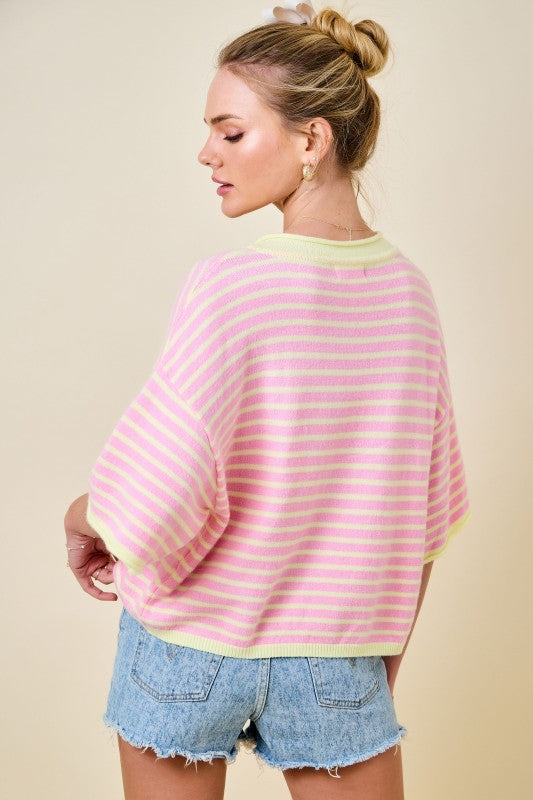 Pink Lemonade Henley