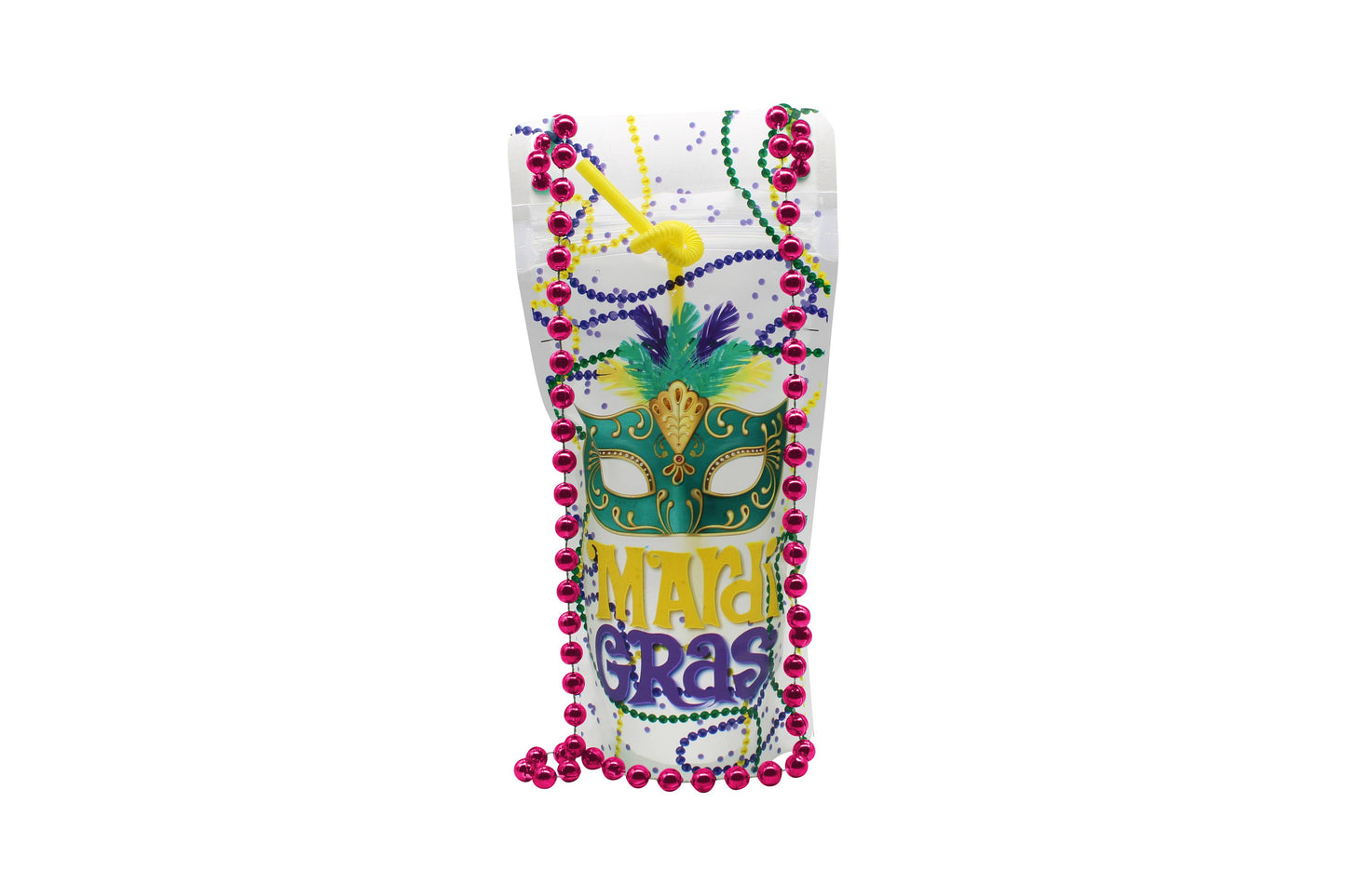 Mardi Gras - Wearable Drink Pouches (16 oz | 2-pack)