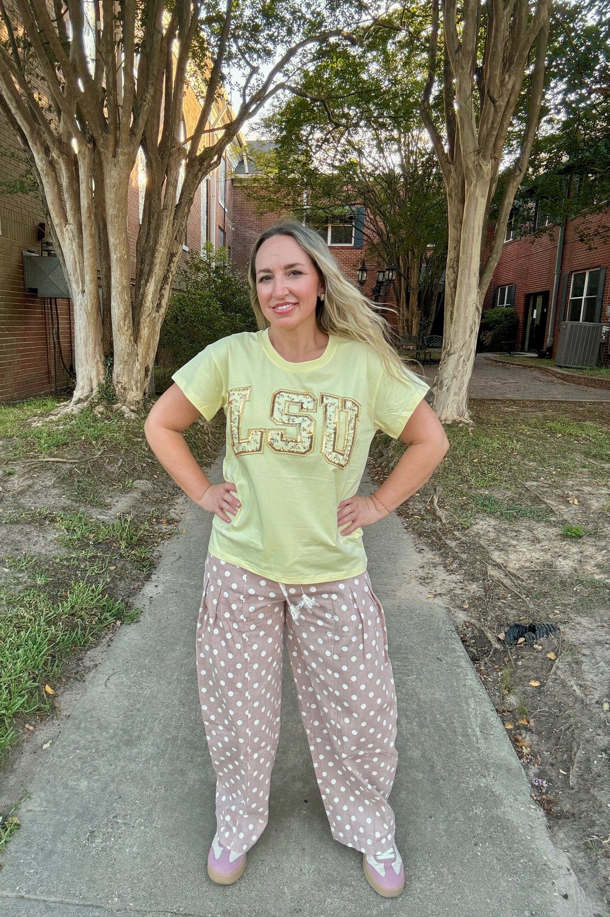 LSU Licensed Yellow Floral Tee