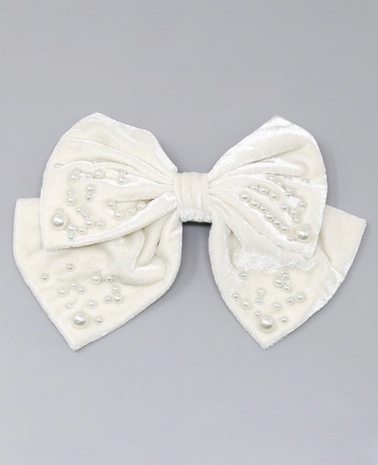 Pearl Velvet Bow Hair Clip