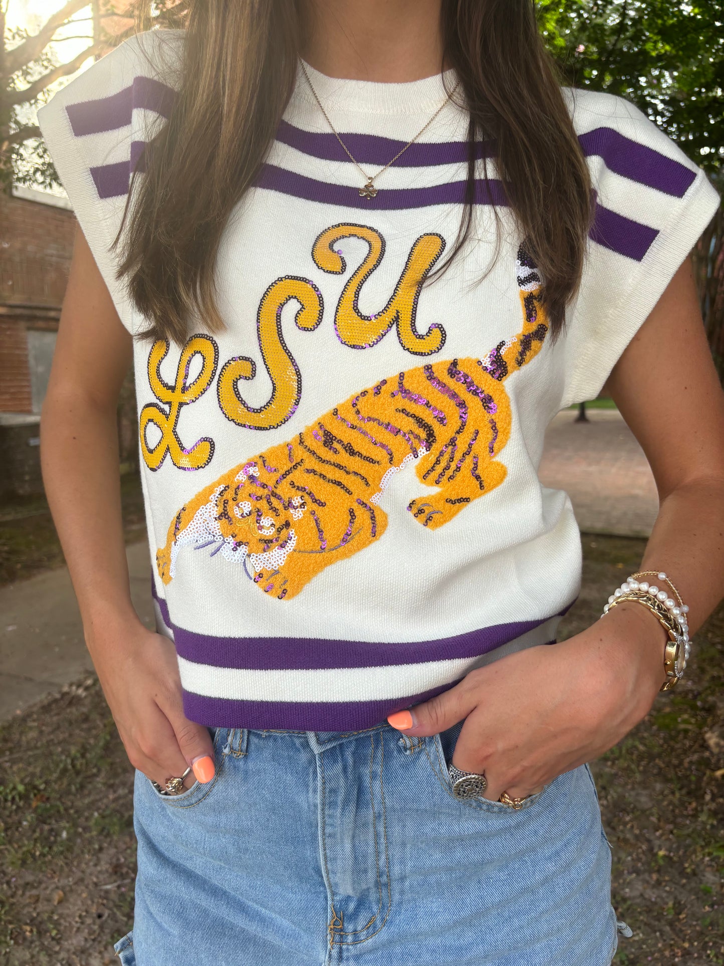 LSU Licensed Vintage Sweater Vest