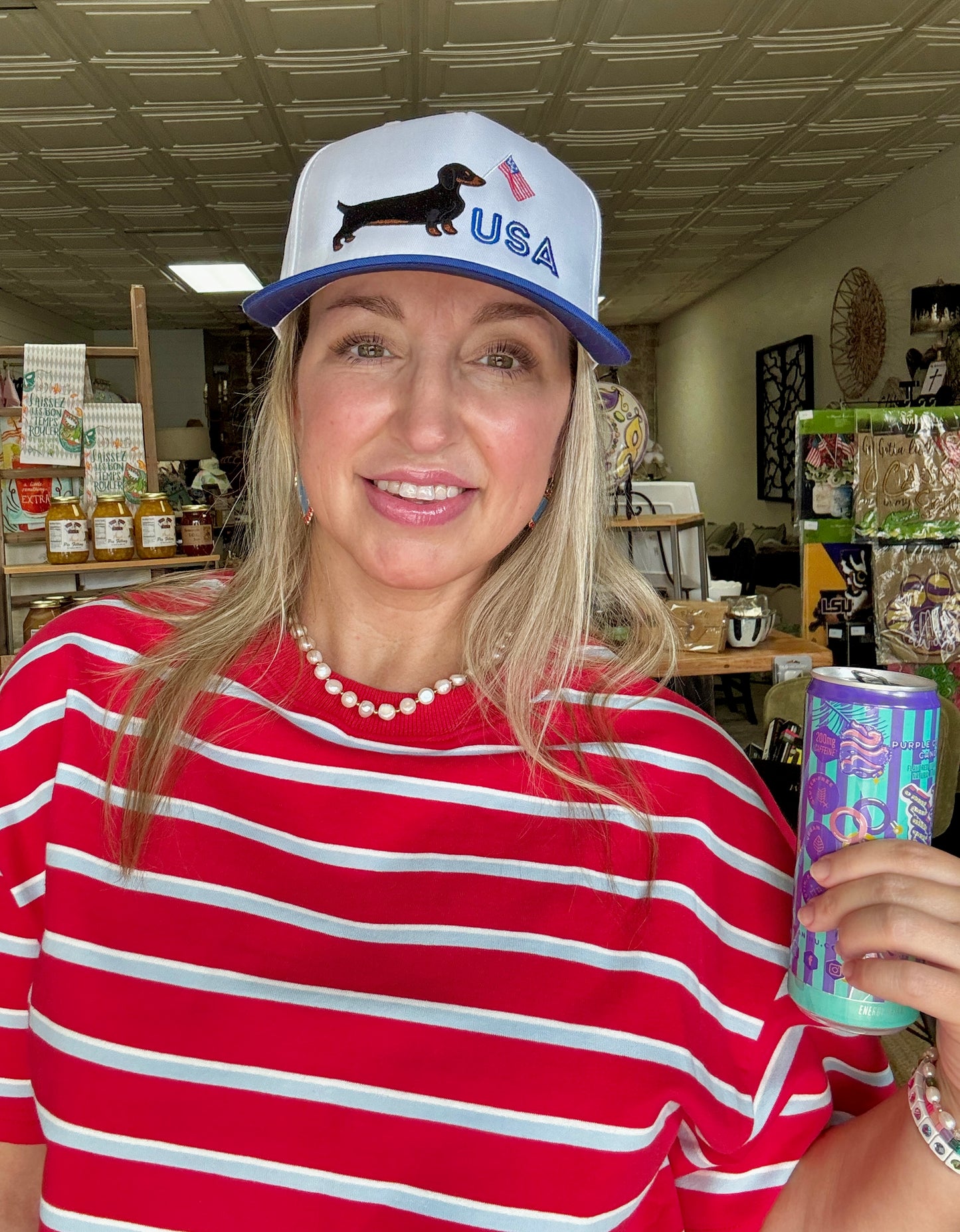 Red white and Woof Trucker Hat