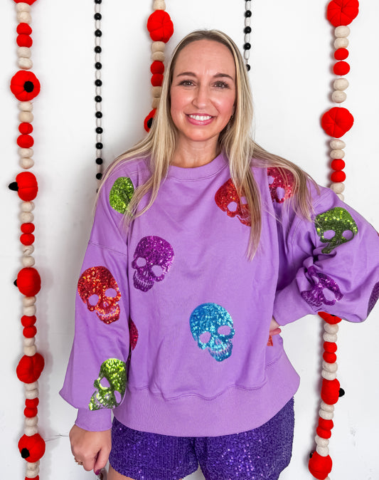 Purple Sparkly Spook Show top