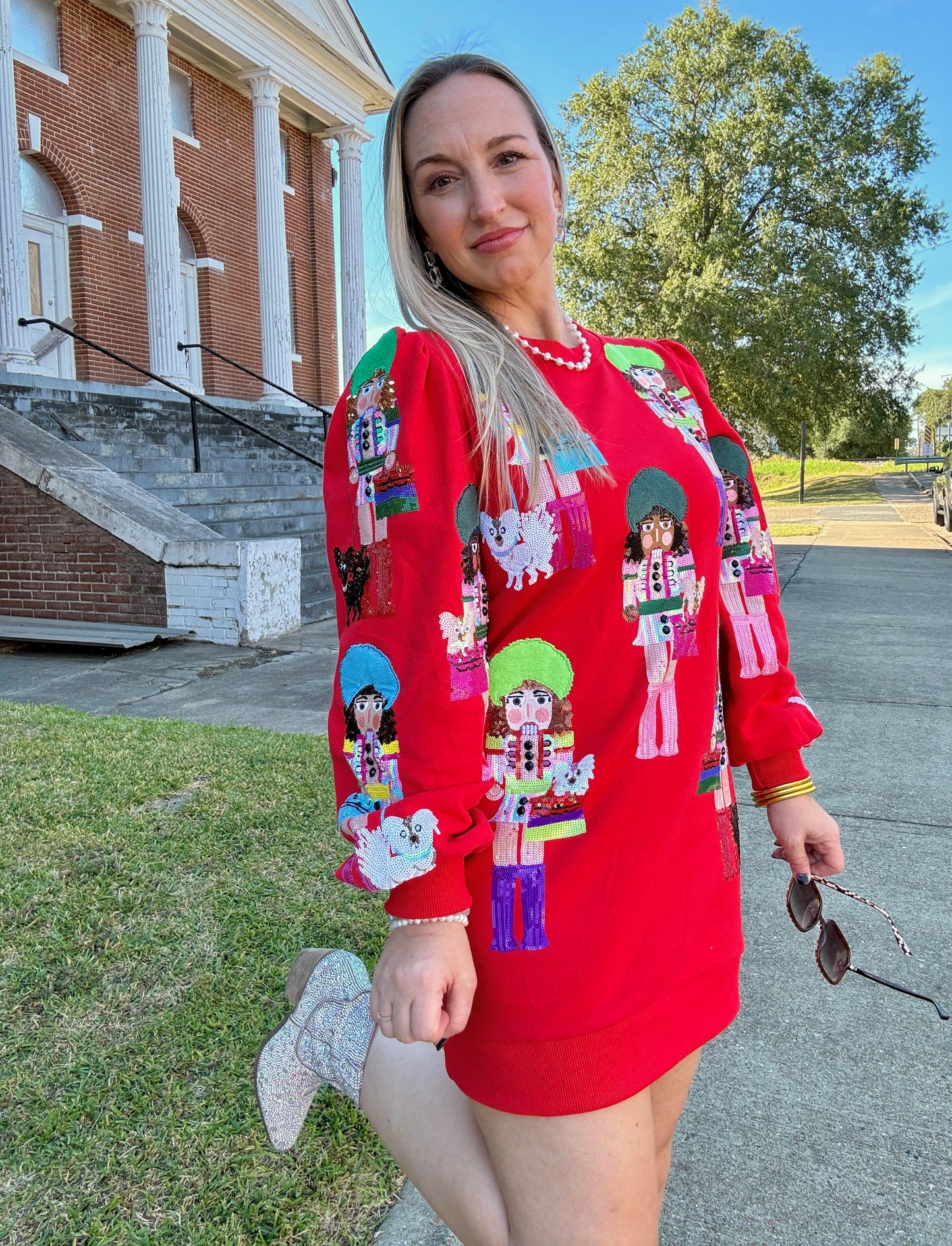 Red Nutcracker Girls with purses Dress