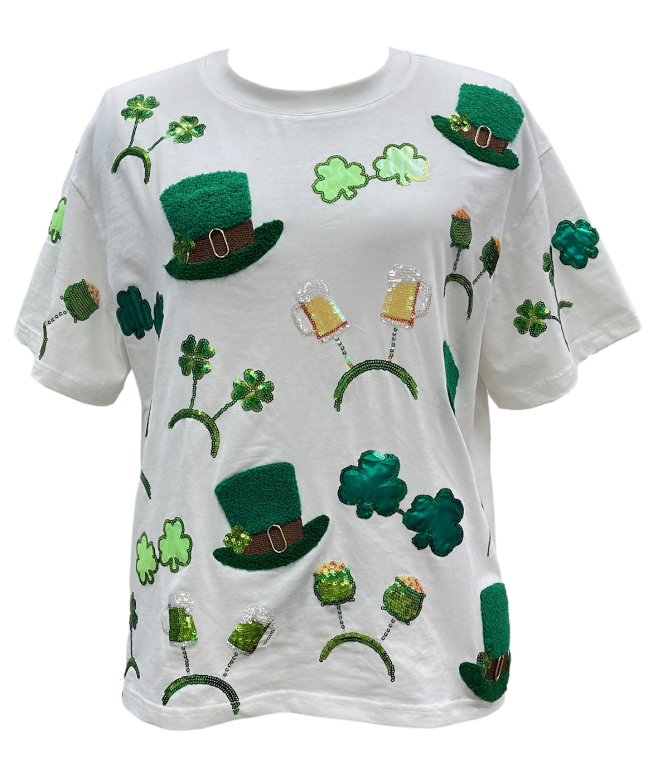 Queen of Sparkles Shamrocks and Sequins tee