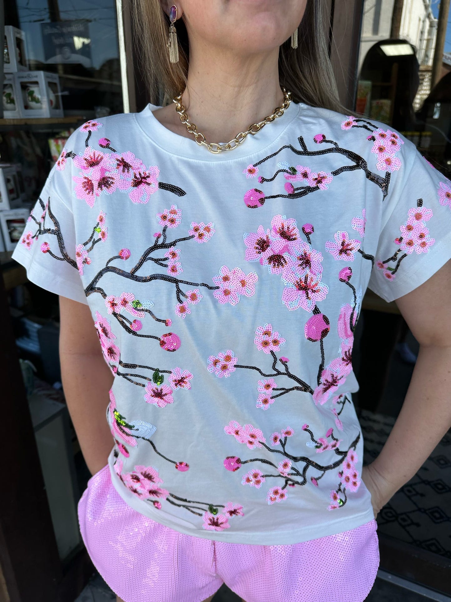 Queen of Sparkles Cherry Blossom Tee