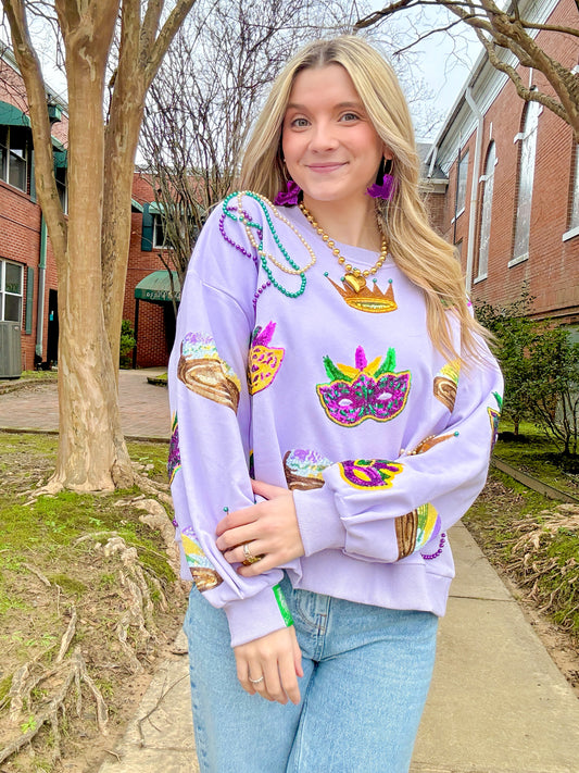 Lavender Mardi Gras Icon Sweatshirt