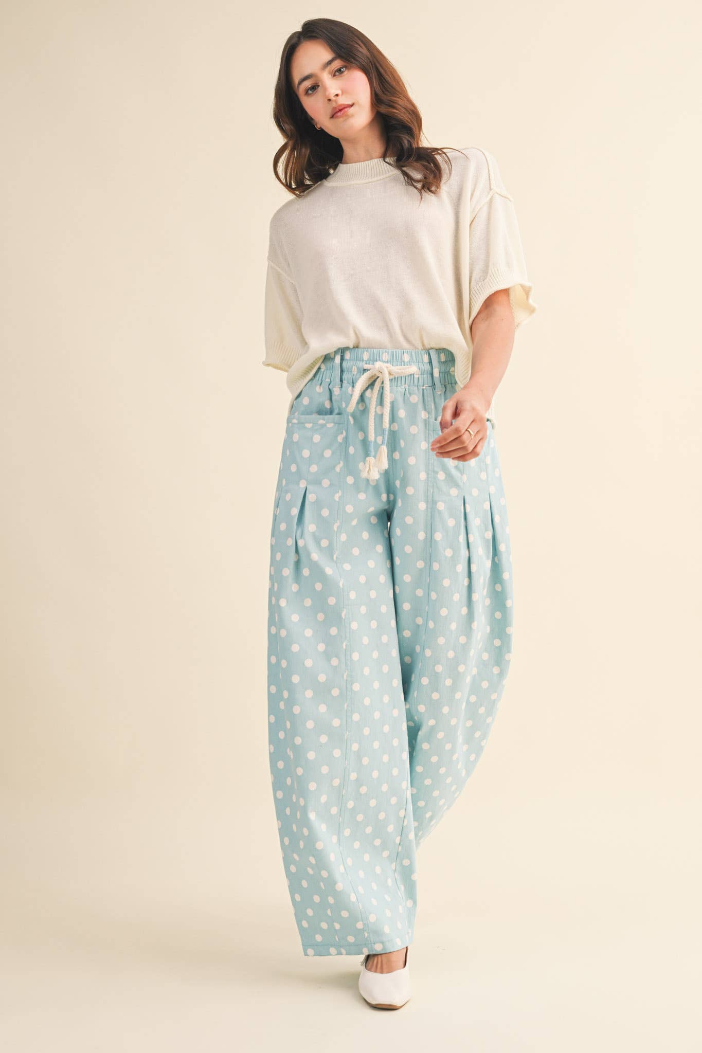 Polka Dot Pleated Pants