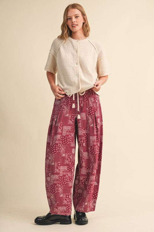 Berry Bandana Pleated Pants Preorder