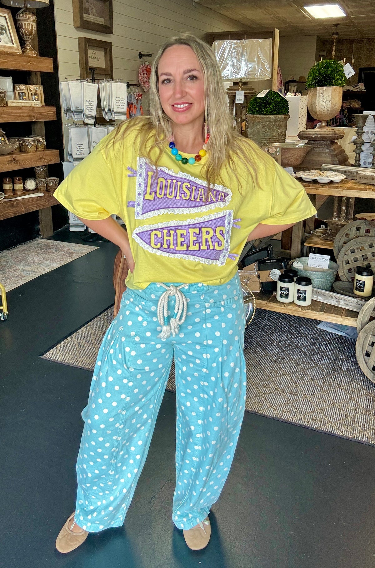 Yellow Louisiana Pennant Tee