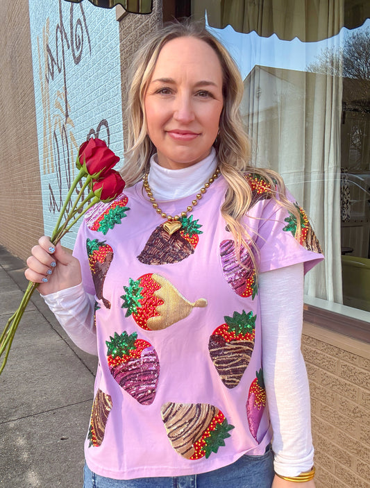 Purple Chocolate Covered Strawberries Tee