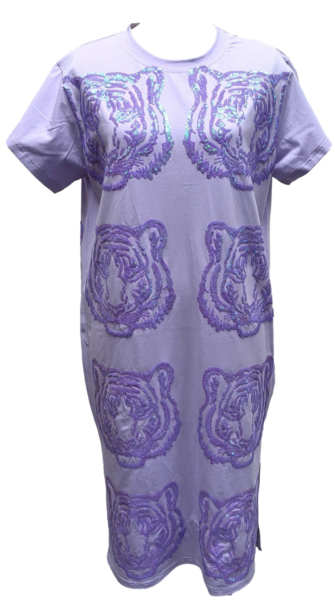 Queen of Sparkles Lavender Tiger Midi Dress