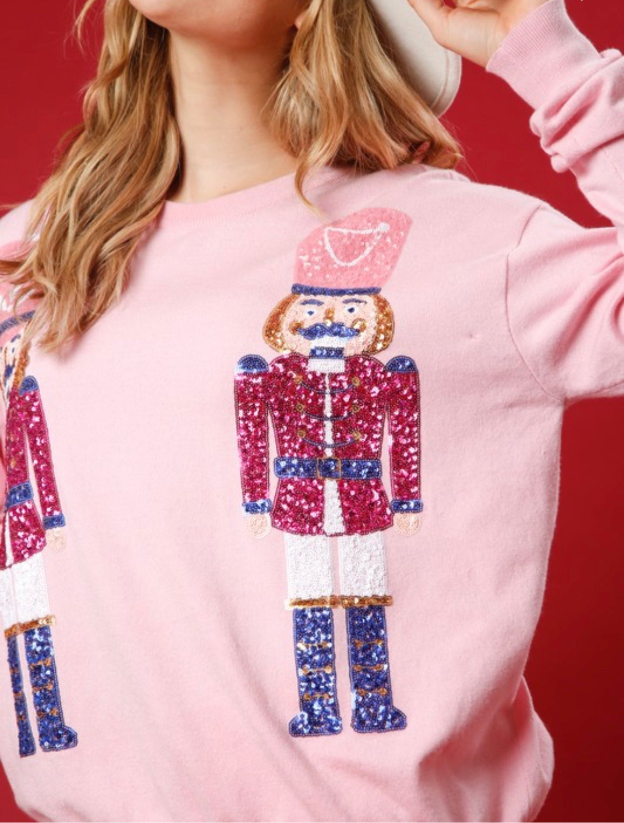 Nutcracker Sequin Pink Sweatshirt Preorder