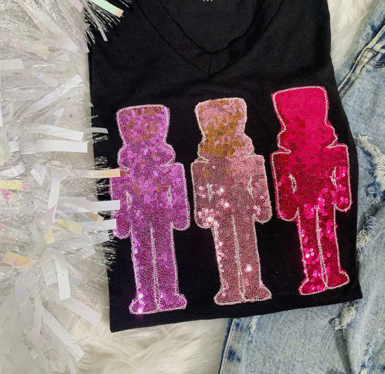 Nutcracker Sequin Appliqué Tee