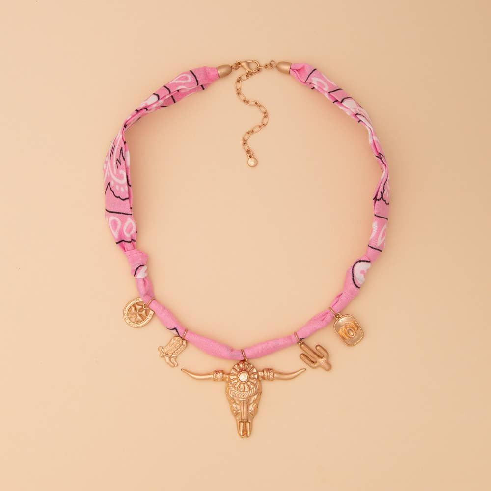 Bandana Western Theme Charm Necklace
